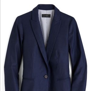 J. Crew Parke Stretch Linen Blend Blazer size 0 navy